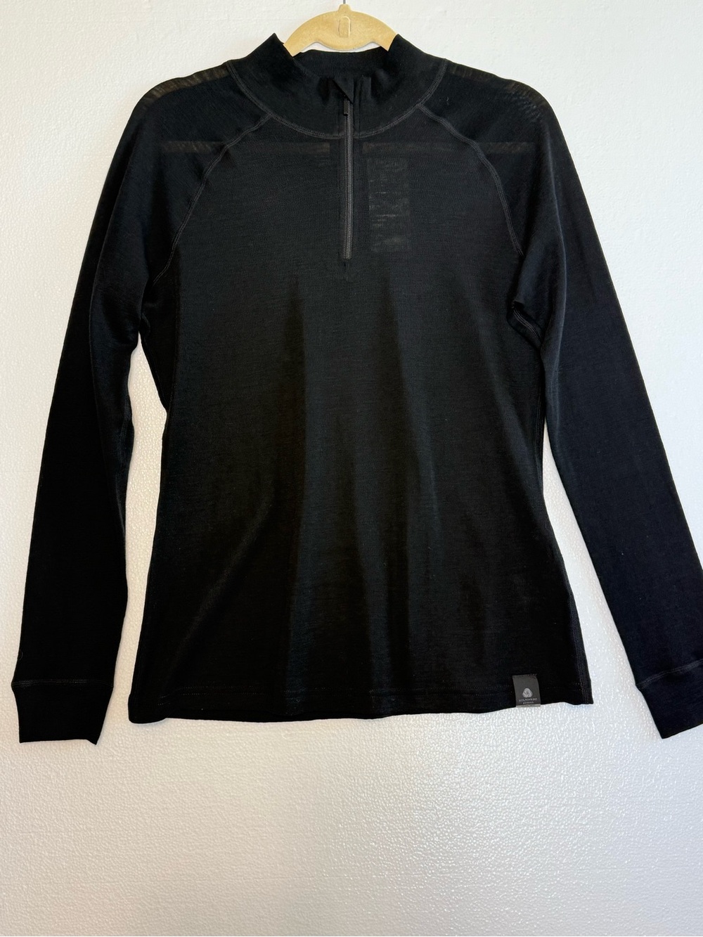 Mountain Warehouse Extreme Merino Wool Black Quarter Zip Thermal Shirt Size 10